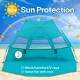thumbnail image 4 of Alvantor Beach Tent for 2-4 Person, UPF 50+ UV Protection Pop Up Beach Tent Sun Shelter, Lightweight Waterproof Sunshade Canopy with Extendable for Camping, Hiking ,Outdoor, Bule, 4 of 10