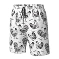 thumbnail image 6 of Uemuo Retro Rooster Pattern Men's Swim Trunks Hawaiian Beach Bathing Suit Swimsuits Beach Quick-Dry Shorts with Pockets-XX-Large, 6 of 9