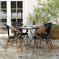 thumbnail image 3 of Merrick Lane Stacking Thonet French Bistro Dining Arm Chairs, Black/Natural Frame (Set of 4), 3 of 16