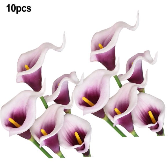 Simulated Calla Lily Wedding Arrangement Home Decoration Fake Flowers, white purple