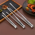 thumbnail image 6 of Fule Japanese Stainless Steel Grill Tongs Bread Steak Elongated BBQ Kitchen Gadgets, 6 of 6