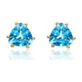thumbnail image 3 of 14K Solid Yellow Gold 5mm Trillion Swiss Blue Topaz Studs Gemstone Solitaire Earrings December Birthstone Jewelry, 3 of 10