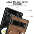 thumbnail image 4 of ELEHOLD for Google Pixel 7 Case with Ring Holder, Pixel 7 Wallet Case with RFID Blocking Card Holder Wristlet Strap, Magnetic Button Flip Folio Kickstand Shockproof Phone Cover,Brown, 4 of 10