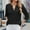 Black, variant on Women's Dressy Casual Blouses Roll Up 3/4 Sleeve V Neck Spring Tops Trendy Business Work Shirts Athletic Short Sleeve Tops for Women Pack of Long Sleeve T Shirt Women Womens Loose Tops Casual Blank