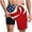 Red, variant on cllios Independence Day Men's Funny Swim Trunks with Compression Liner 2 in 1 Quick-Dry 9" Stretch Shorts with Pockets 4th of July Red and Blue Board Shorts