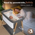 thumbnail image 7 of suihuooo Baby Bassinet Bedside Sleeper Crib for Newborn Boys Girls, Height Adjustable,Wheels And Mattress, Grey, 7 of 7