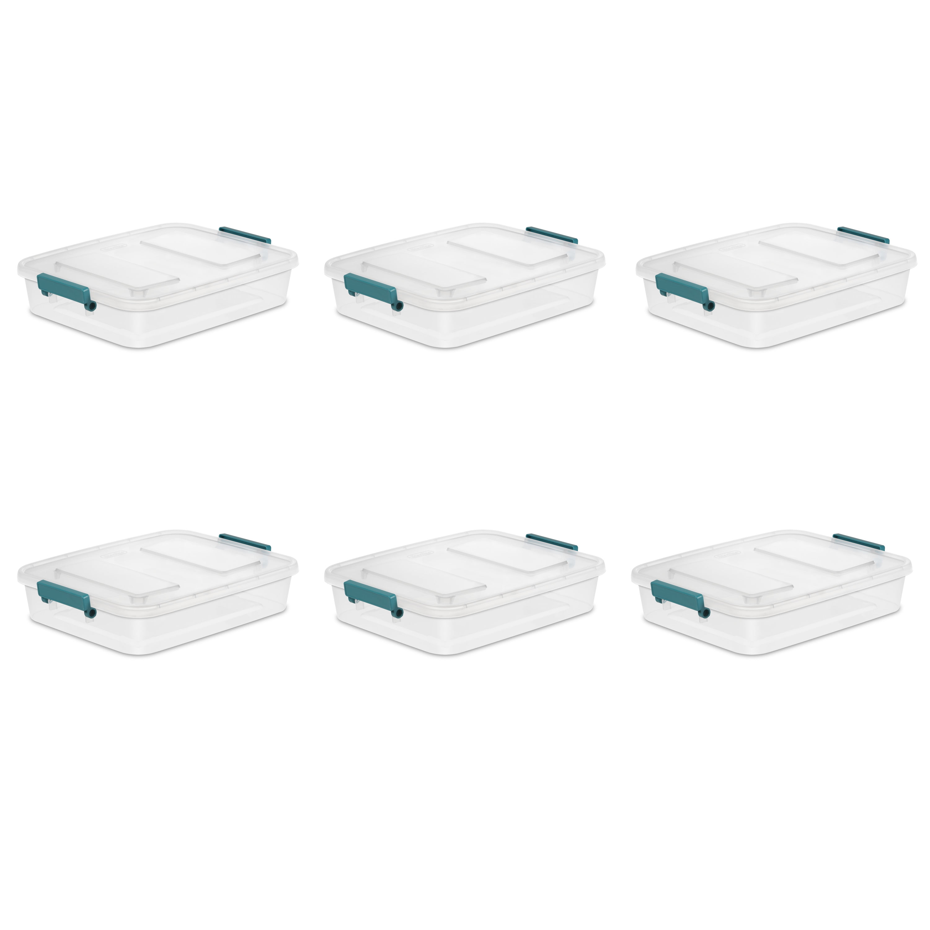 Sterilite 6.2 Qt. Modular Latch Box Clear Set of 6