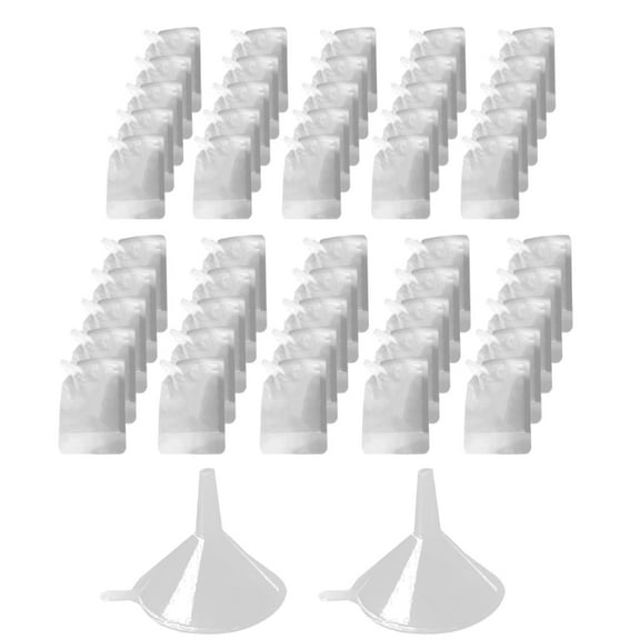 50pcs Drink Pouches Clear Packaging Liquid Bag With Nozzle Stand Up Sealed Bag