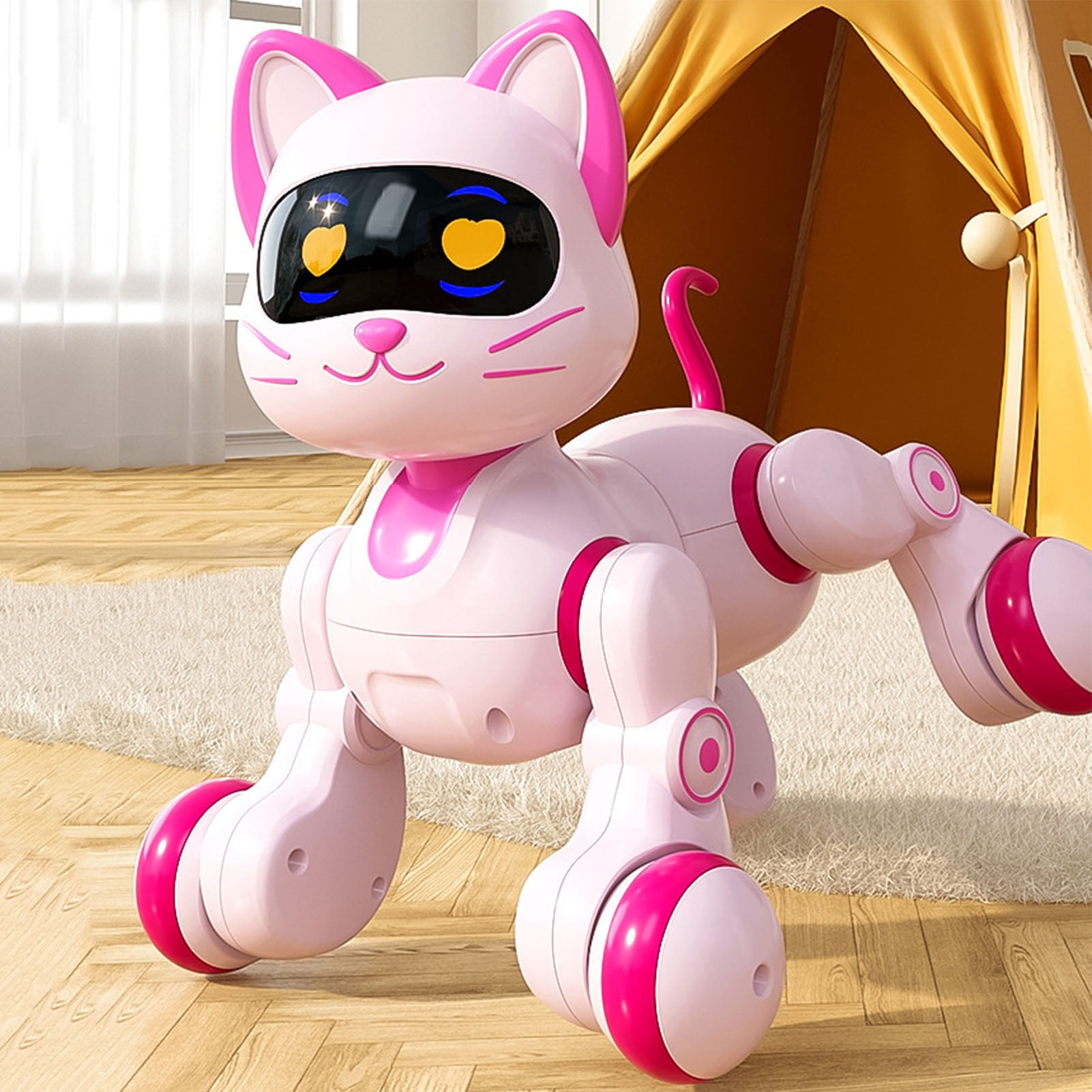 BAELLERT Remote Control Robot Dog Toy Programming Touch Interactive Electric Smart Cat 2.4GHz RC Robotic Pet Toy with LED Eyes Music Toddlers Boys Girls Gift