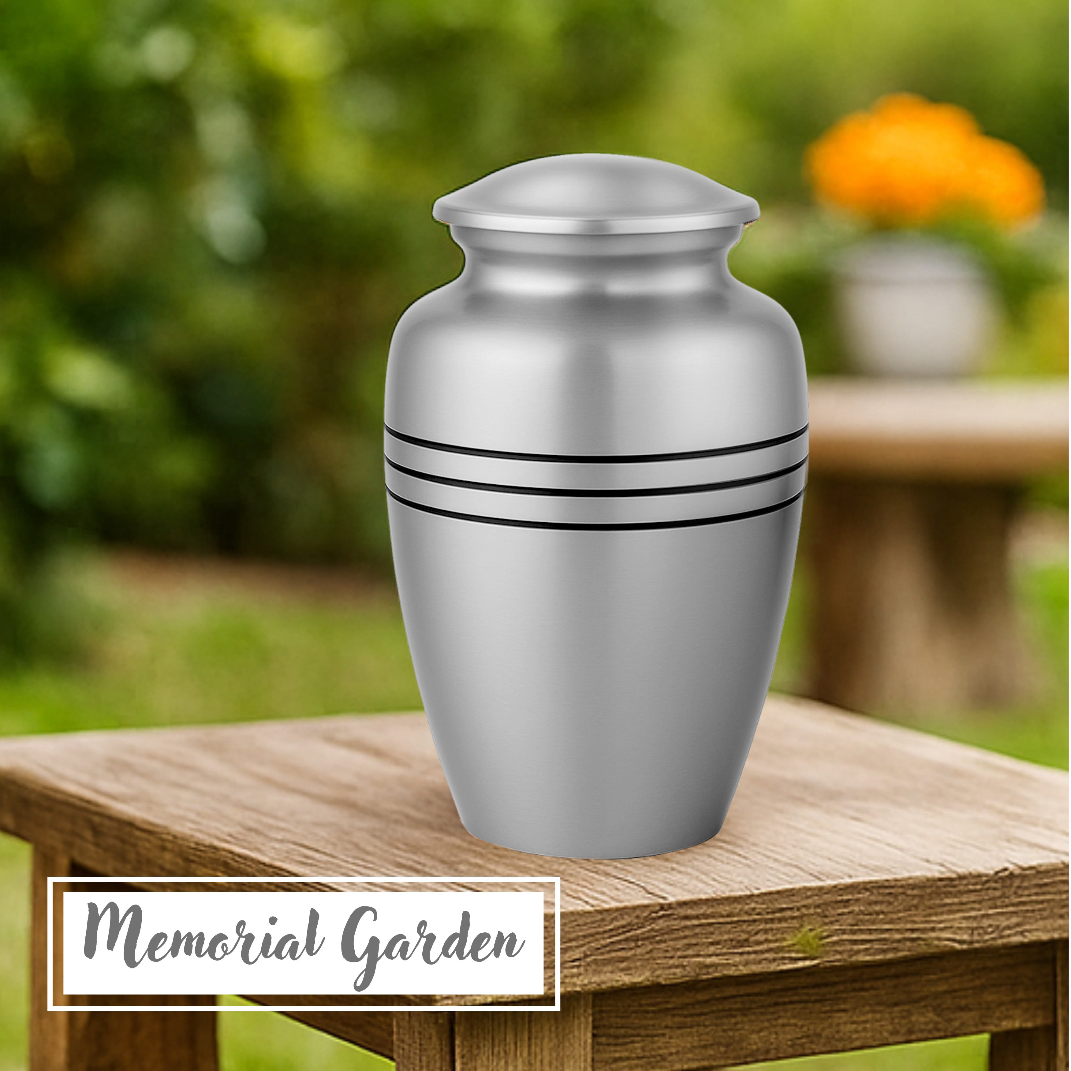 Aluminum Handcrafted Urn - Elegant Keepsake Holder for Adult Human Ashes (Coal & Steel Gray)