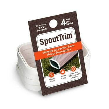 SpoutTrim | Downspout Safety Cap and Cover | 2"x3" | Durable | 4-Pack White