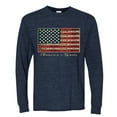 thumbnail image 2 of Wild Bobby, American Game Flag Baseball Bat Ball, Sports, Men Long Sleeve Shirt, Vintage Heather Navy, 3XL, 2 of 3
