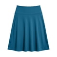 thumbnail image 7 of Amkhujs Knee Length Skirts for Women Basic Solid Color Flat Front A Line Skirt Trendy Soft Casual Skirt for Yoga Wear,Blue,XL, 7 of 7