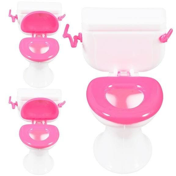 3pcs Dollhouse Miniature Toilets Bathroom Furniture Toilet Toys