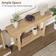 thumbnail image 3 of Space-Saving 2-Tier Wooden Dining Table – Farmhouse Narrow Console with Fluted Rectangular Plank and Beam Design, Entryway Shelf for Living Room, Foyer, or Hallway, 3 of 8