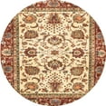 thumbnail image 1 of Ahgly Company Indoor Round Abstract Yellow Oriental Area Rugs, 5' Round, 1 of 6
