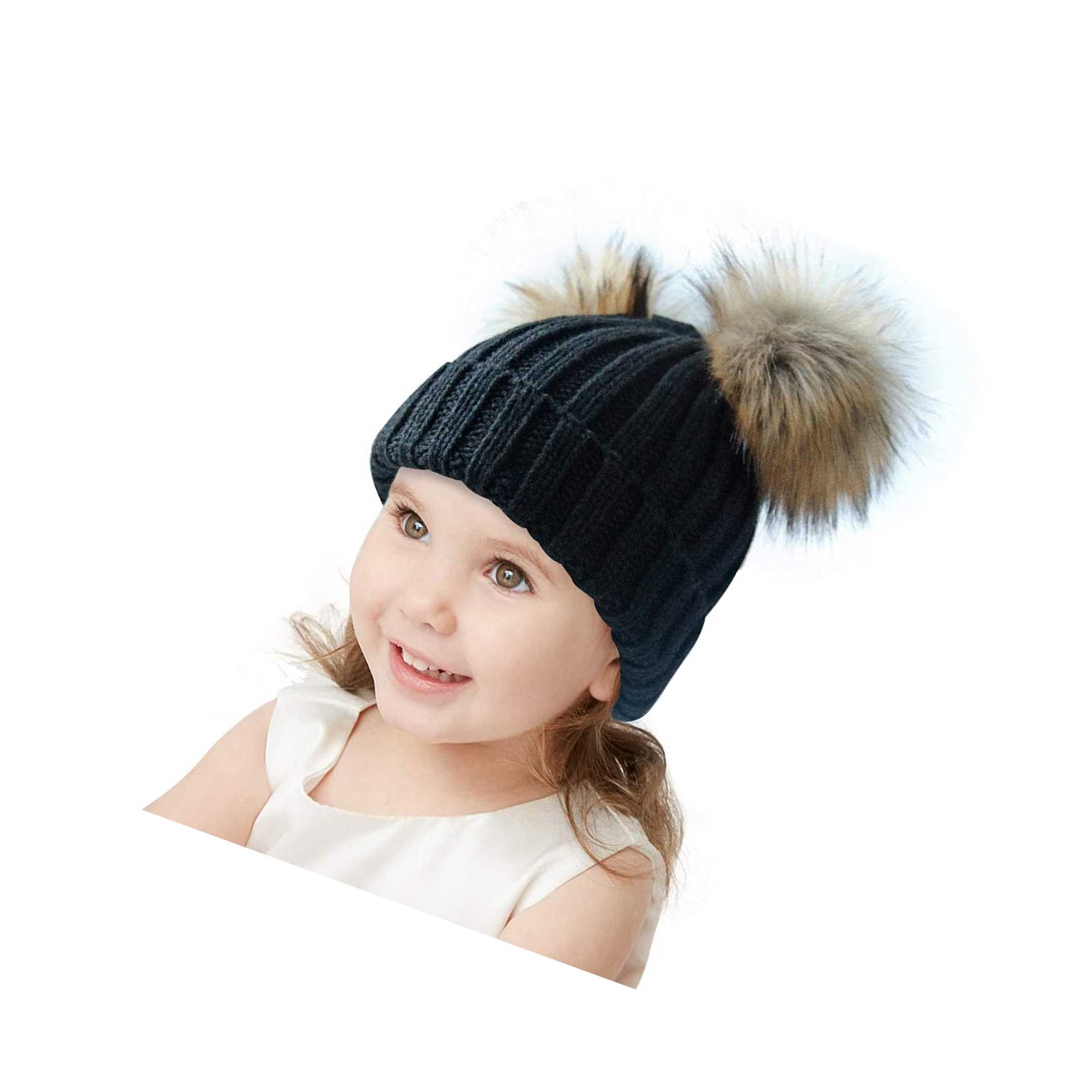Bobble hat detachable pom pom Clearance