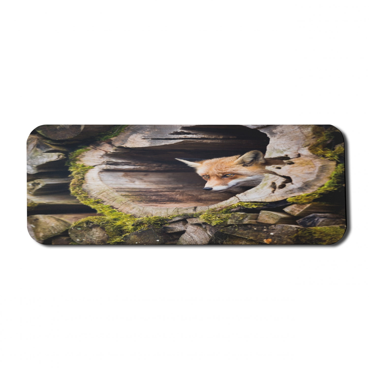 Animal Computer Mouse Pad, Forest Nature Wild Fox with Hazel Eyes in a ...