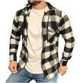 thumbnail image 3 of cllios Mens Flannel Shirts Plaid Hoodies Streetwear Button Down Shirt Jacket Regular Fit Long Sleeve Lightweight Jacket, 3 of 3