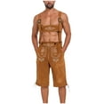 thumbnail image 2 of Njagoc3 Mens Bavarian Leather Lederhosen Shorts Set, Traditional Brown, Oktoberfest & Cultural Events Outfit, 2 of 6