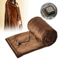thumbnail image 2 of Tanuse Usb Electric Blanket – Cordless Heated Blanket for Camping and Winter, Warm Washable Shawl Blanket with Auto Shut-Off, Portable and Safe A Brown 100*80Cm Electric Blanket, 2 of 9