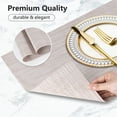 thumbnail image 4 of Beige White Placemats Set of 4 - Heat Resistant Non-Slip Table Placemats - Wipeable Washable PVC Plastic Vinyl Woven Table Mats,12x18 inch, 4 of 10