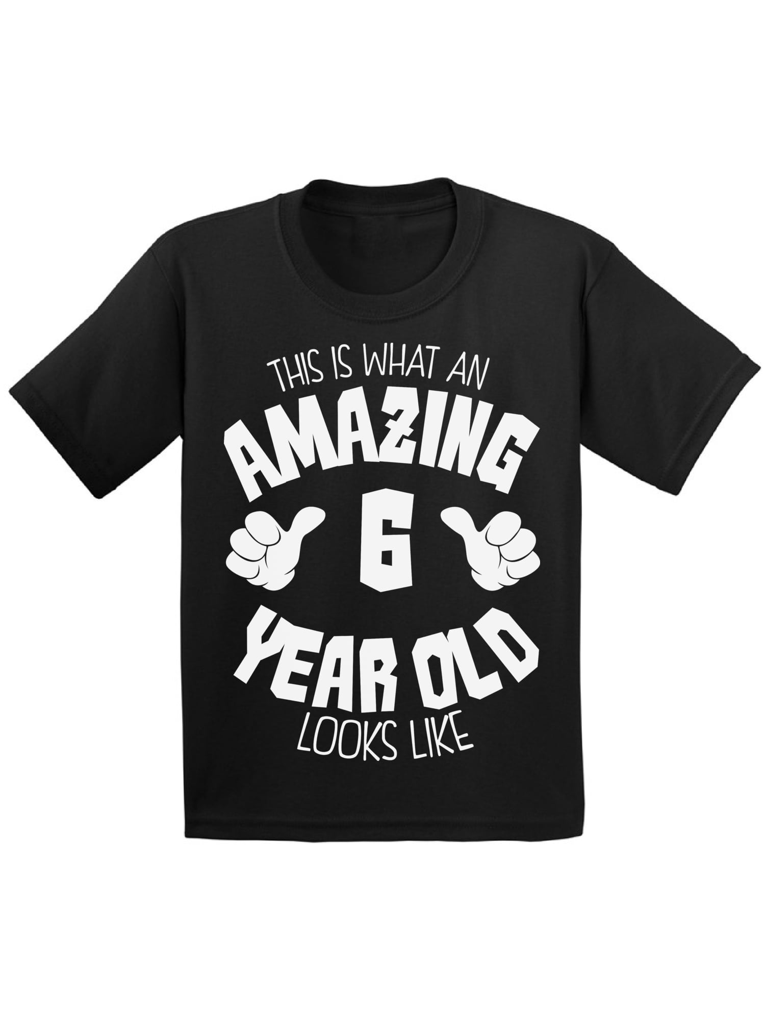 Awesome 6 year old Children Kids t-shirt 6th birthday printed teeshirt 