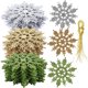 thumbnail image 2 of 12 copos de nieve en polvo dorado de 7,5 cm para Navidad, encantadores adornos navideños blancos para fiestas navideñas, decoración del hogar, 2 of 5