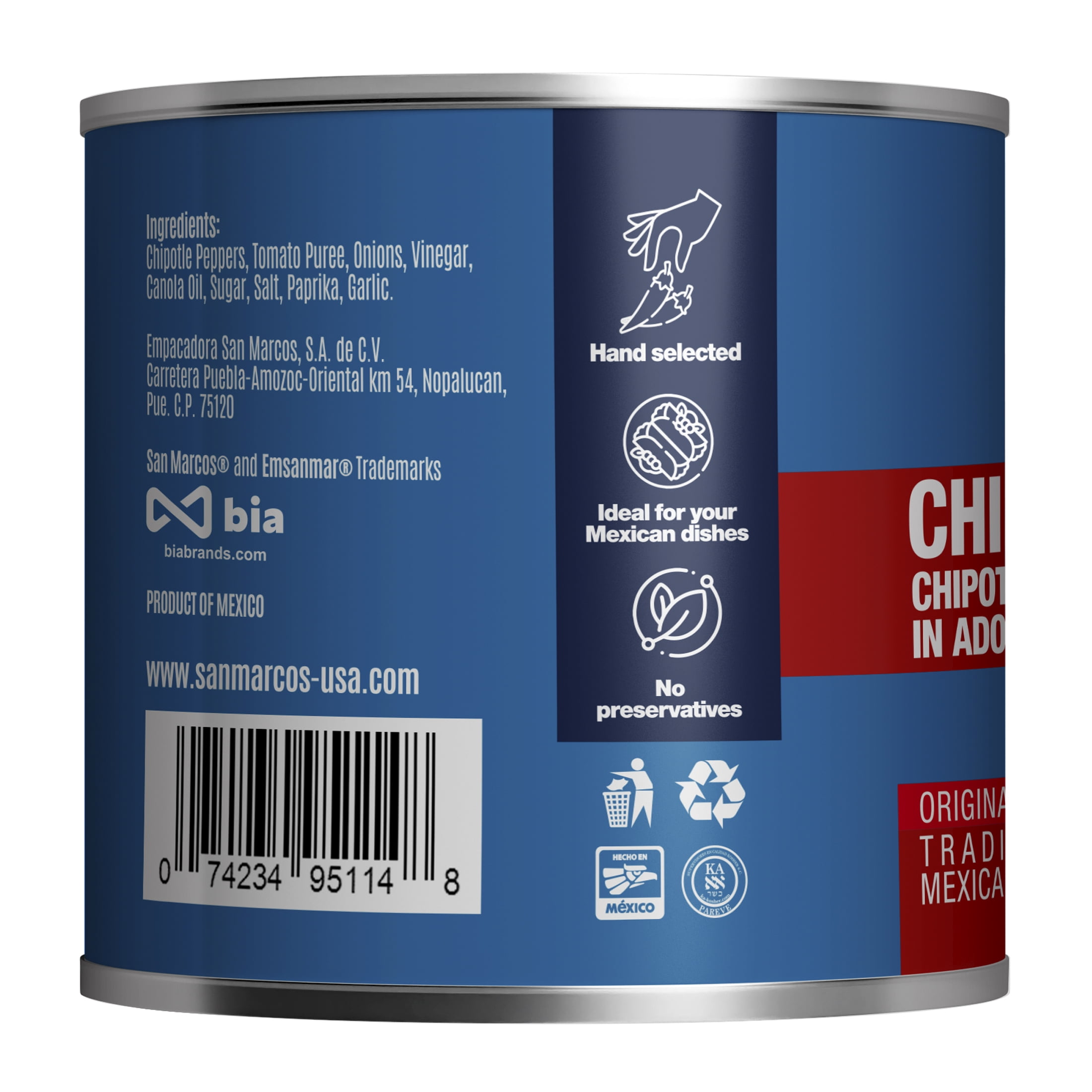 (12 pack) San Marcos Peppers Chipolte, 7.5 Oz
