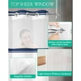 thumbnail image 4 of No Hook Shower Curtain with Snap-in Liner, Navy Blue Coastal Waterproof Fabric Bathroom Curtains, Summer Beach Starfish Striped Nautical Bath Curtains & Mesh Top Window Standard 72''x72'', 4 of 6