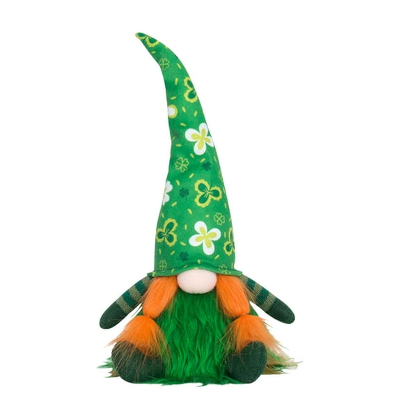 St. Patrick's Day Leprechaun Plush Doll Decorations, 12" Irish Faceless Gnome Rudolph Ornament for Home Decor & Holiday Gift