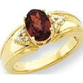 thumbnail image 2 of 14K Yellow Gold 8X6mm Oval Garnet Aa Diamond Ring (Size 6) Made In United States y4452ga/aa, 2 of 5