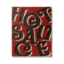 Stupell Industries Hot Sauce Curled Letters Whimsical Typography Sign Graphic Art Gallery Wrapped Canvas Print Wall Art, Design by Daphne Polselli