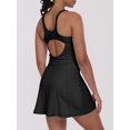 thumbnail image 3 of Vestido de tenis Caracilia para mujer, cuello cuadrado, sin mangas, negro, 3 of 6