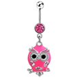 thumbnail image 1 of Joyería piercing del cuerpo del anillo del vientre del acero inoxidable de la forma linda del búho de la moda, 1 of 4