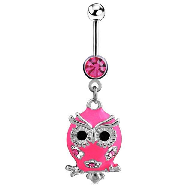 Joyería piercing del cuerpo del anillo del vientre del acero inoxidable de la forma linda del búho de la moda