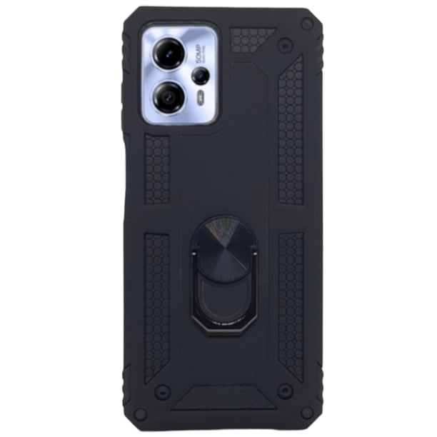 Funda Uso Rudo Con Anillo Magnético Para Motorola G13 G53 Negro Más 2 Micas De Cristal Cely Vesmir