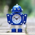 thumbnail image 2 of Reloj despertador azul con forma de robot de metal para niños Silent 350g, 2 of 2