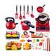 thumbnail image 1 of Juguetes De Cocina Para Ninos Utensilios Cocina Comida 61 Pz Rojo, 1 of 5