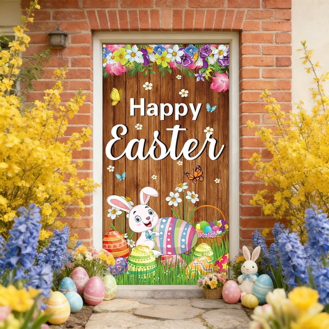 Tdxkok Easter Door Curtain Party Decorations Easter Home Decor