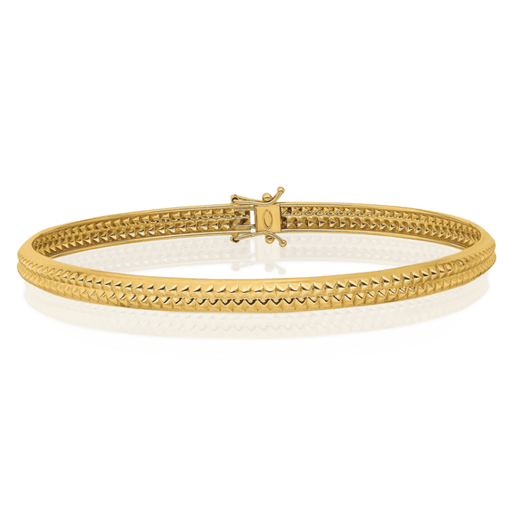 14K Solid Yellow Gold Flexible Bangle Bracelet