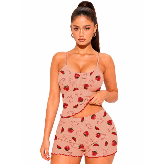 Pijama Mujer Conjunto Set Short Top Ligero Comodo Verano Shendy Vendy