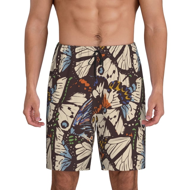 Fotbe Vector Butterflies Pantalones Cortos de Pijama para Hombre, Ropa de Dormir, Pantalones de Pijama Cortos para Hombre-XX-Large