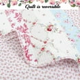 thumbnail image 4 of Cosy Line Home Fashions 100% algodón auténtico patchwork rosa floral cabaña Shabby Chic reversible juego de cama colcha colcha (Wild Rose King - 3 piezas), 4 of 5