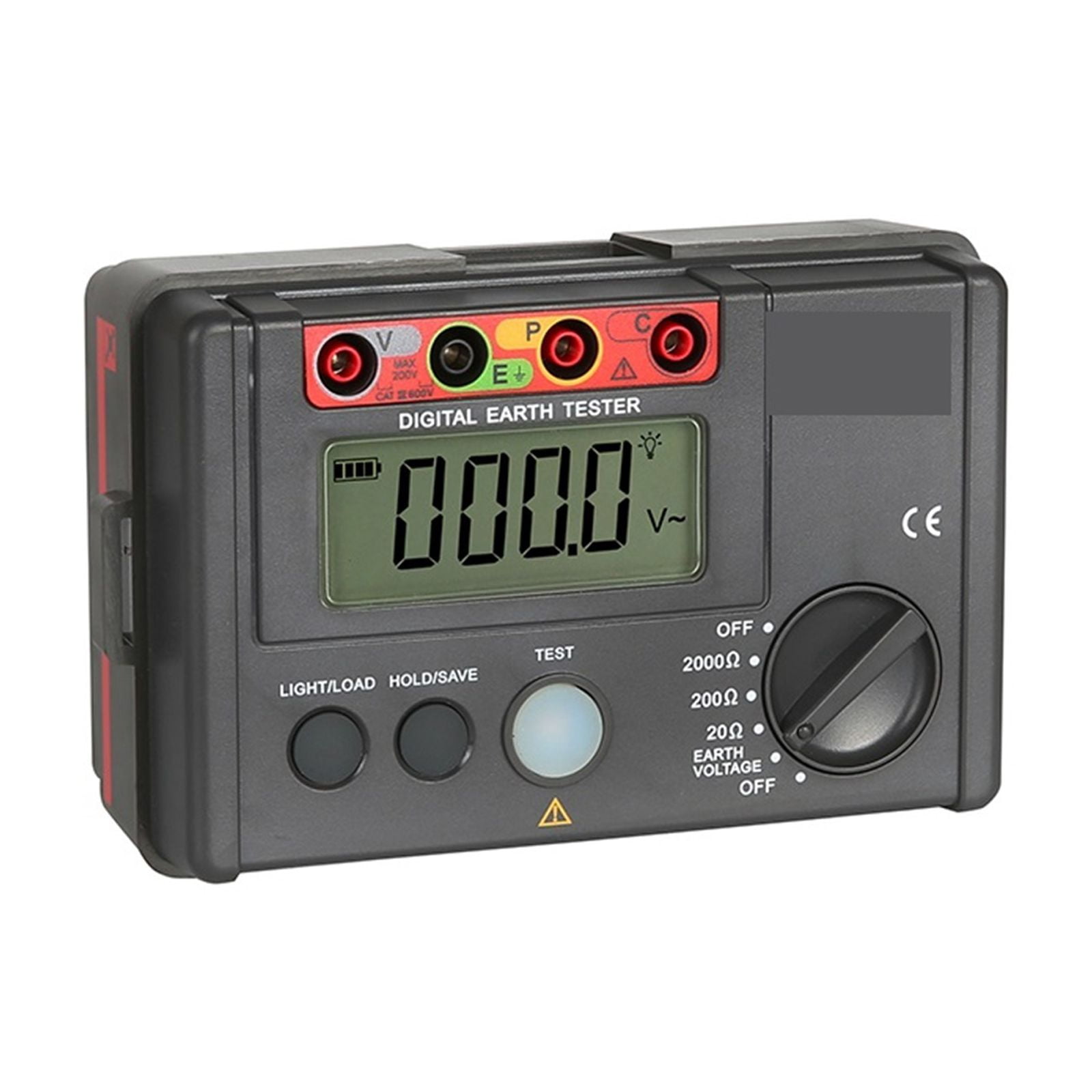 Digital Ground Resistance Tester 0-200V 0-2000 Power Electrical System Voltmeter Storage Over-Range Data Storage ,Efficient Features