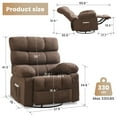thumbnail image 3 of JONPONY Swivel Rocker Recliner Chair, Ergonomic Lounge Chair for Living Room,Small Spaces with Rocking Function,360° Swivel,Side Pocket,Brown, 3 of 13