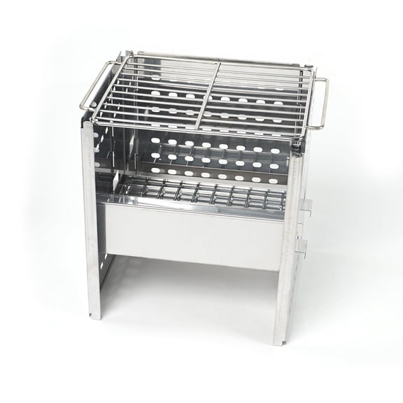 HAWOK Portable Stainless Steel Camping Cooking Rack with Carrying Bag, Foldable Outdoor Cookware Stand, Compact Design