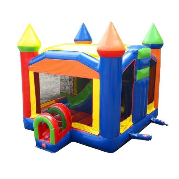 Pogo Commercial Inflatable Castle Bounce House With Slide Rainbow Multi Play Walmart Com Walmart Com