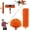Orange, variant on 20FT High Reach Duster Kit with 3-12FT Splicable Extension Pole, Cobweb Duster, Window Squeegee & Scrubber, Spider Web Brush, Feather Duster for High Ceilings & Windows