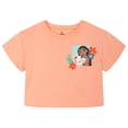 thumbnail image 2 of Disney Moana Cropped T-Shirt and Leggings with Skirt Overlay Outfit Set Toddler to Big Kid, 2 of 4
